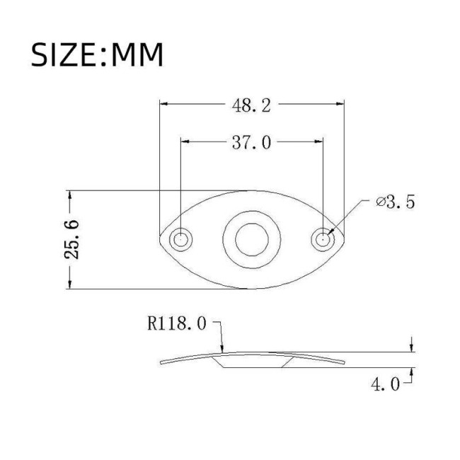 Ģitāras ligzda ar metāla nosegu MS-32-GD